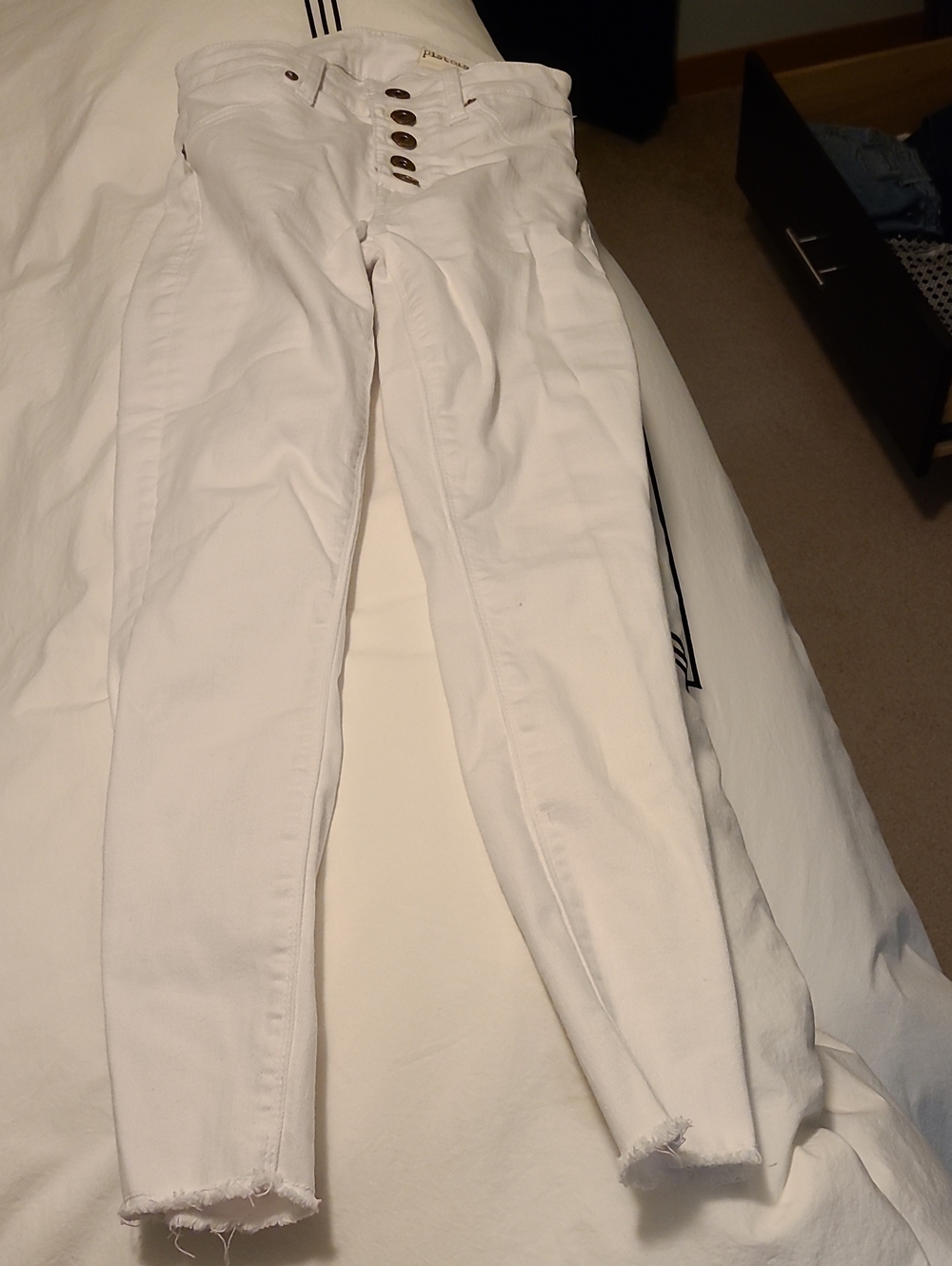 pistola White Skinny Jeans with Button-Fly